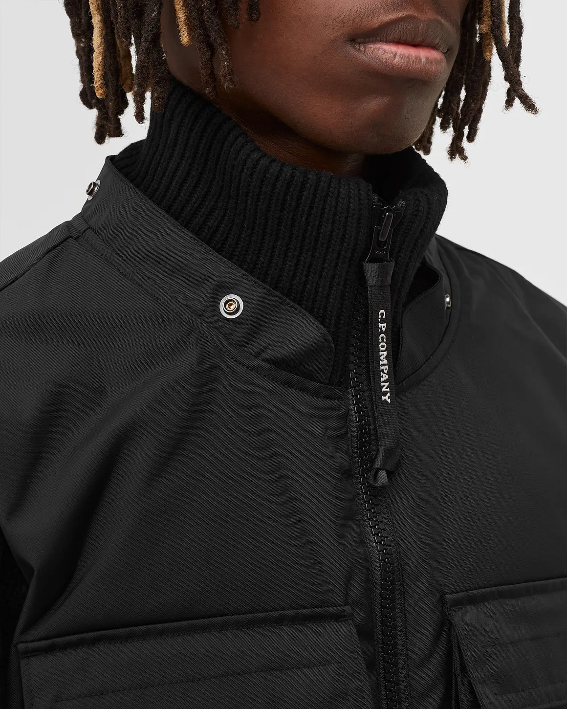 Cp Company Metropolis Series Mixed Lambswool Jacket in Black