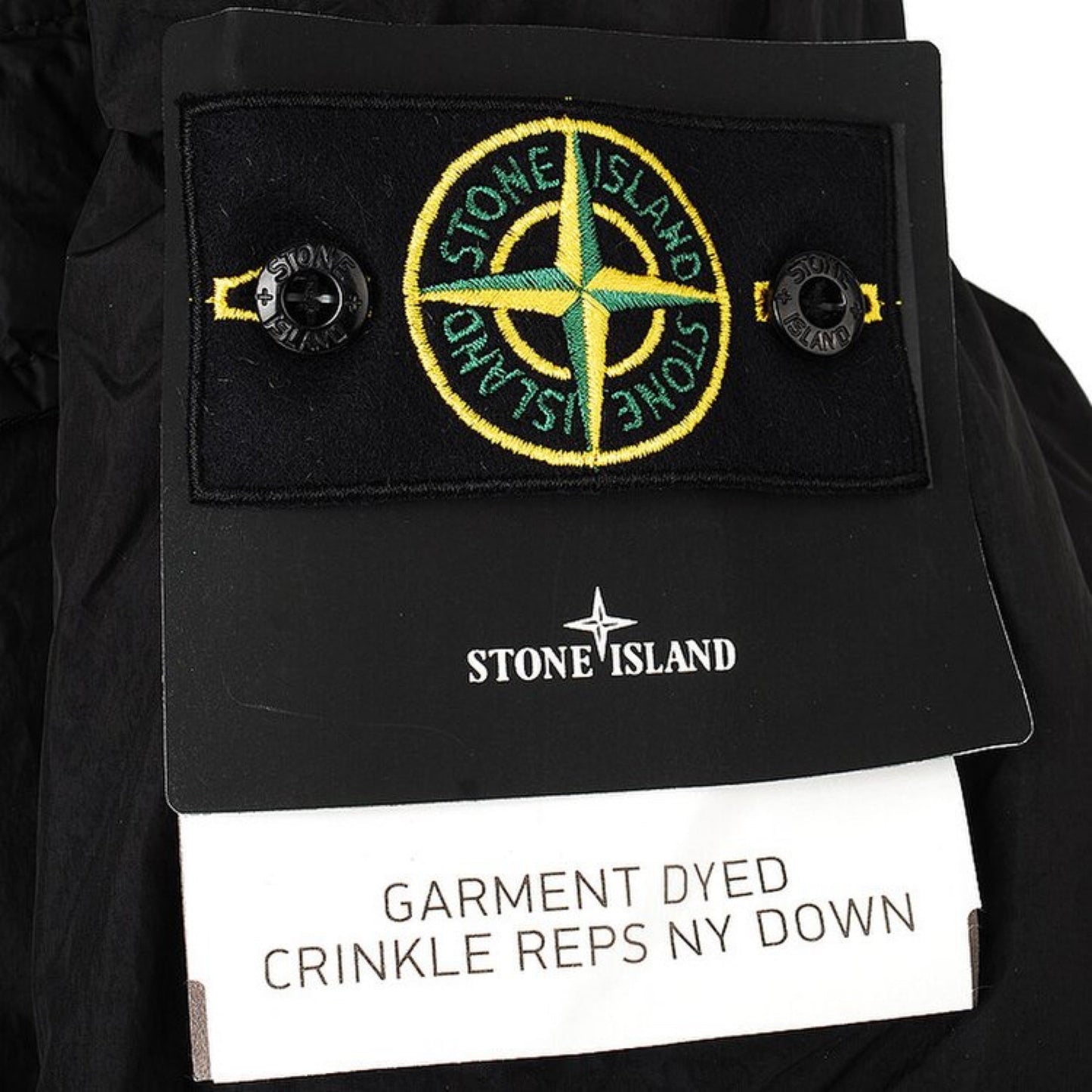 Stone Island Garment Dyed Crinkle Reps R-Ny Down Jacket In Black