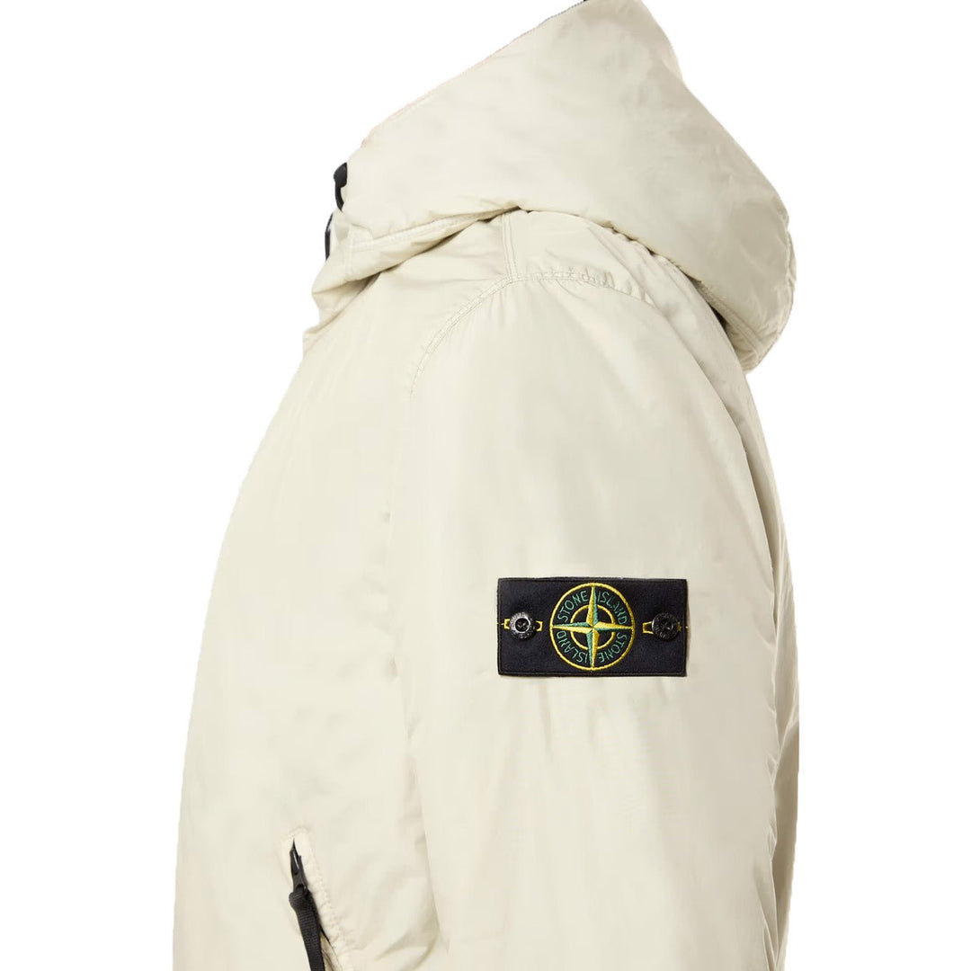 Stone Island Garment Dyed Crinkle Reps R-Ny With Primaloft In Stucco