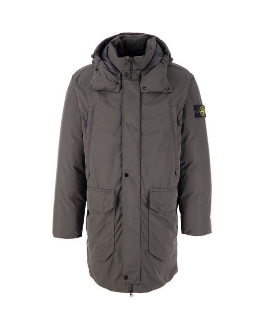 Stone Island Micro Twill Down Jacket In Charcoal