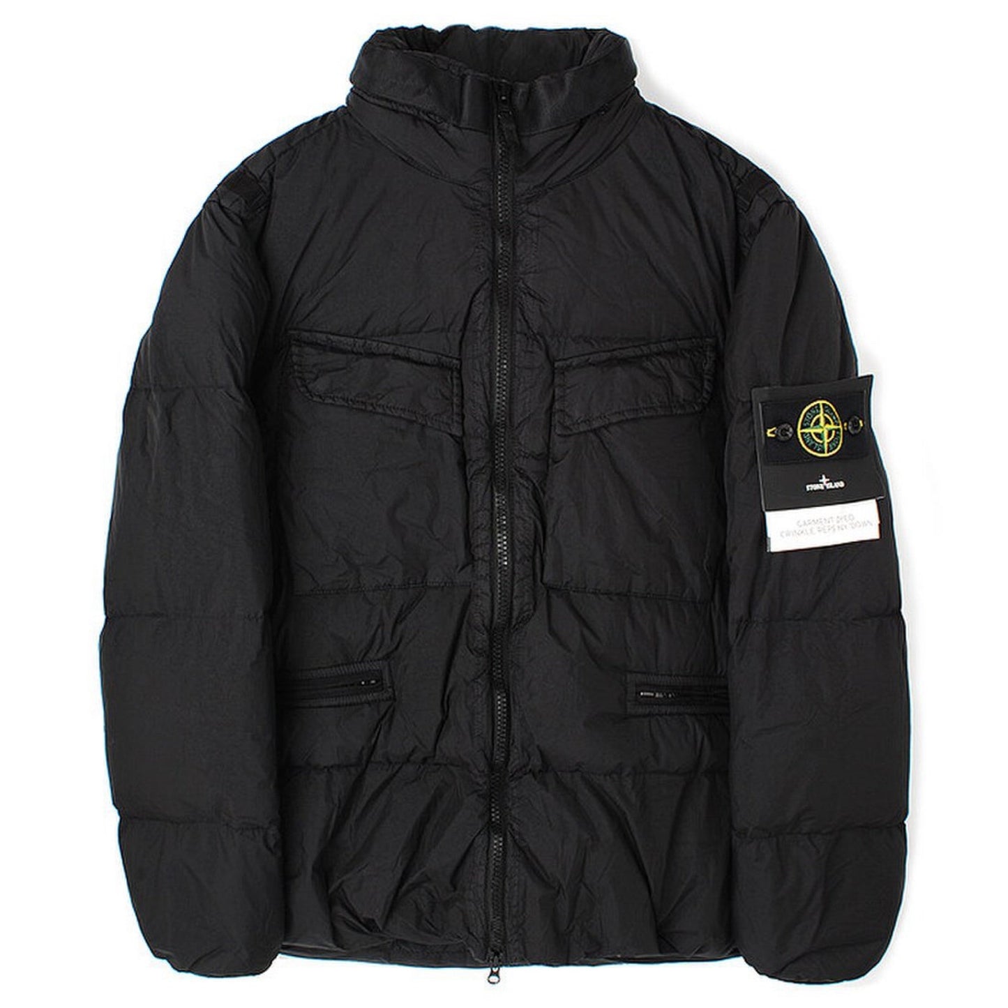 Stone Island Garment Dyed Crinkle Reps R-Ny Down Jacket In Black