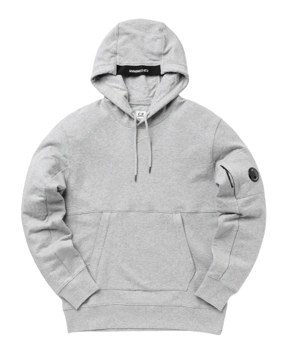 Cp Company Heavy Lens Overhead Hoodie In Grey M93