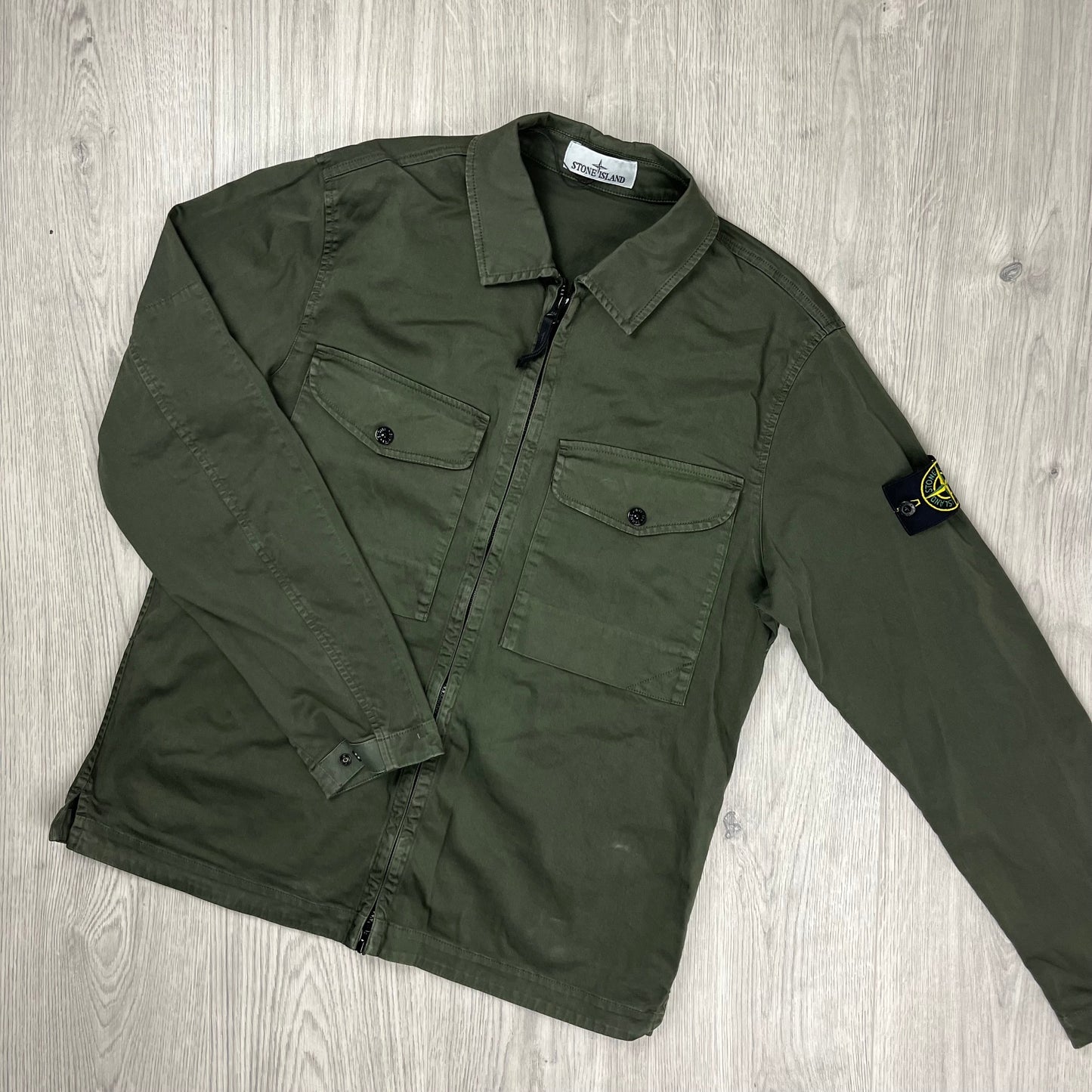 Stone Island Zip Overshirt - Military