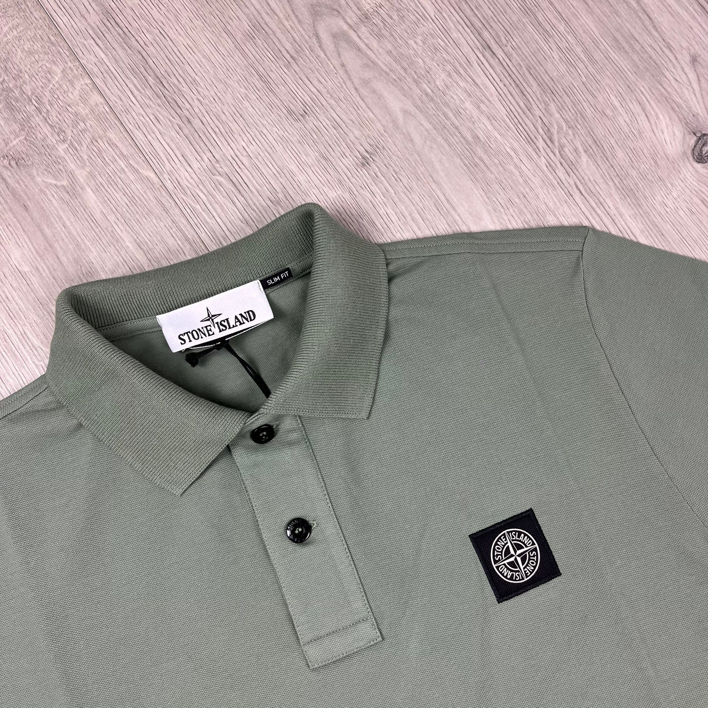 Stone Island Patch Polo Shirt - Sage